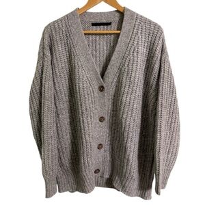 Jenni Kayne Alpaca Oversized Cocoon Cardigan Size Small Grey
